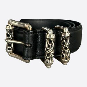 Chrome Hearts Black & Silver Roller Belt